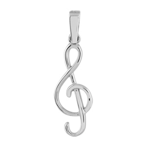 Pendentif en argent clef de sol - Vue 1