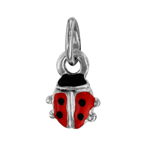 Pendentif en argent coccinelle colore - Vue 1