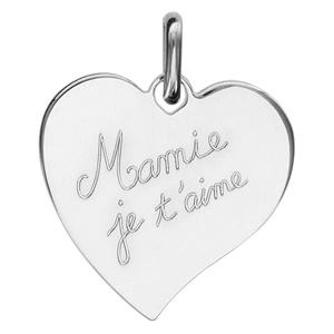 Pendentif en argent coeur grav \