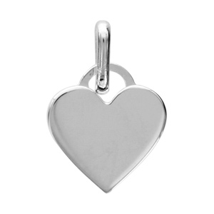 Pendentif en argent coeur plat - Vue 1