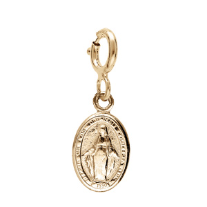 Pendentif en argent et dorure jaune miraculeuse avec anneau ressort - Vue 1