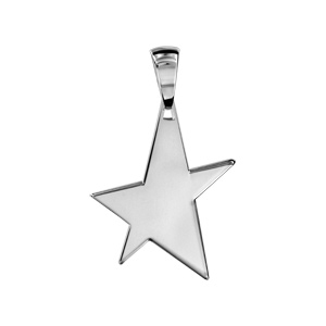 Pendentif en argent étoile à graver petit modèle - plaque prestige - Vue 1