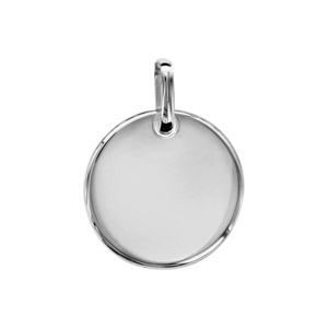 Pendentif en argent galet diamtre 18mm - Vue 1