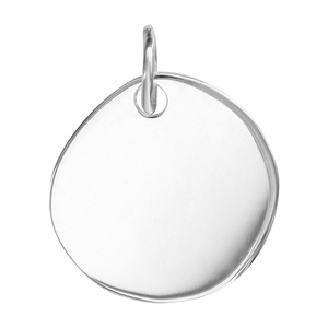 Pendentif en argent galet  graver - Vue 1