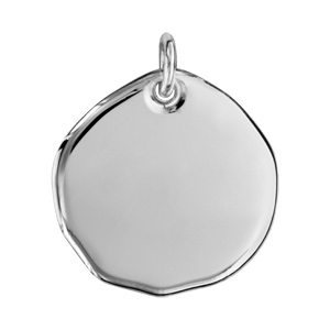 Pendentif en argent galet  graver grand modle - plaque prestige - Vue 1