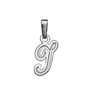 Pendentif en argent lettre I en lettrine anglaise - Vue 1