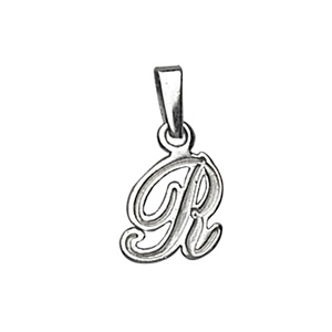 Pendentif en argent lettre R en lettrine anglaise - Vue 1