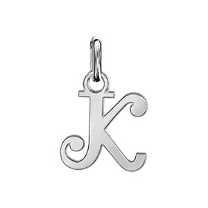 Pendentif en argent lettre K en lettrine anglaise stylise - Vue 1