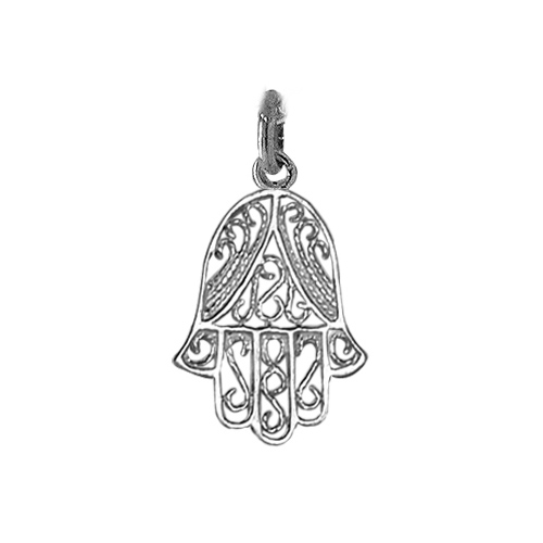 Pendentif Main De Fatma En Argent 925 - Modèle Ajouré Avec Arabesques - Neuf Avec étiquettes