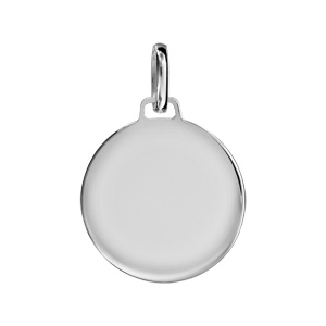 Pendentif en argent mdaille  graver grand modle - plaque prestige - Vue 1