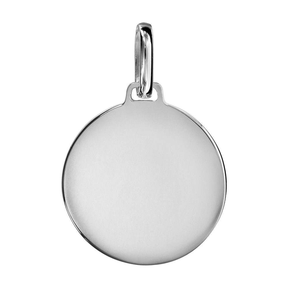 Pendentif en argent m�daille � graver moyen mod�le - plaque prestige - Vue 1