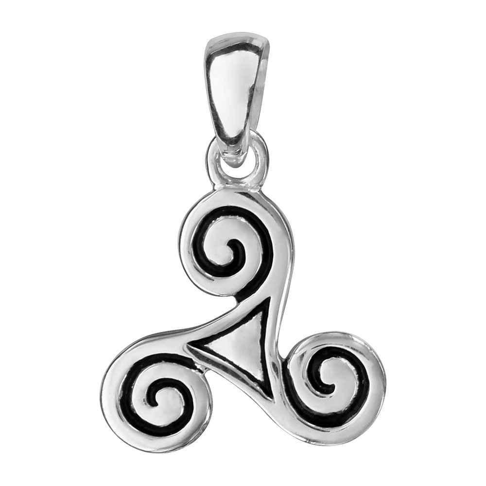 Pendentif en argent patin� triskel Celte - Vue 1