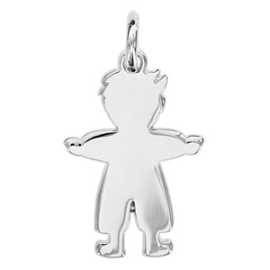 Pendentif en argent petit garon  graver - Vue 1