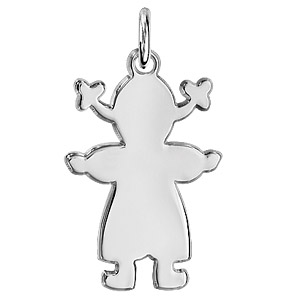 Pendentif en argent petite fille  graver - Vue 1