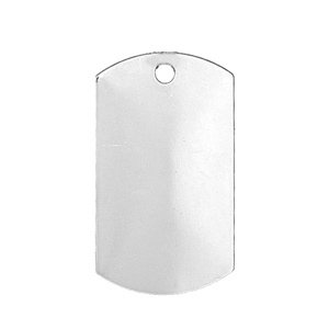 Pendentif en argent plaque G.I. avec les pans arrondis  graver - plaque prestige - Vue 1