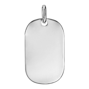 Pendentif en argent plaque G.I. avec pans arrondis grand modle 20mm X 33mm - plaque prestige - Vue 1