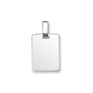 Pendentif en argent plaque G.I. rectangulaire  graver - dimensions 15mm X 20mm - plaque prestige - Vue 1