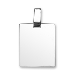 Pendentif en argent plaque G.I. rectangulaire  graver - dimensions 29mm X 23mm - plaque prestige - Vue 1