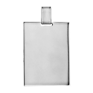 Pendentif en argent plaque G.I. rectangulaire  graver - dimensions 39mm X 29mm - plaque prestige - Vue 1