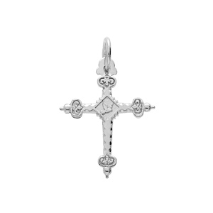 Pendentif en argent platin croix de savoie motif recto/verso petit modle - Vue 1