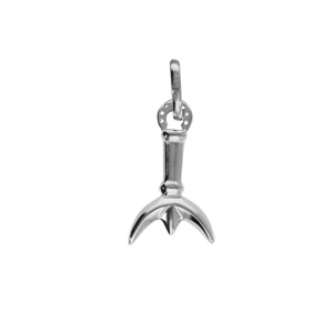 Pendentif en argent platin petit modle Trident Camarguais et fer  cheval - Symbole de la Camargue