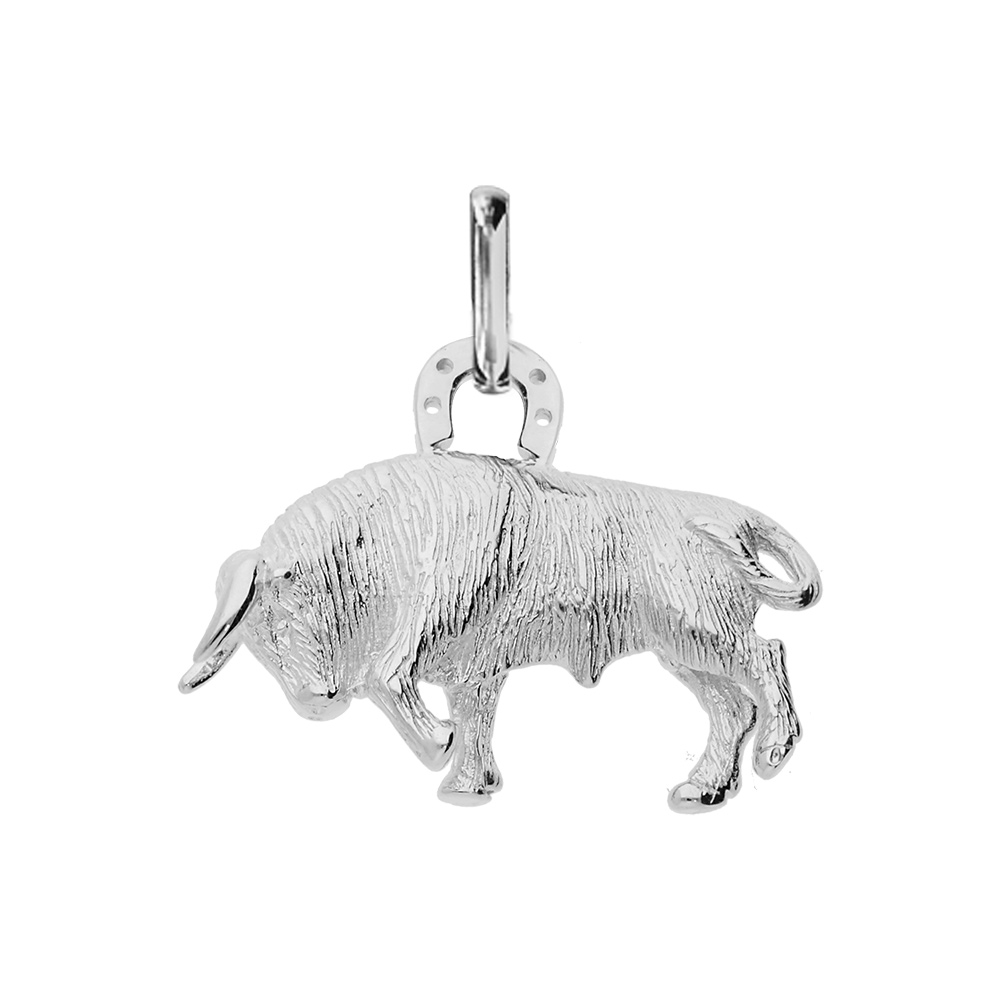 Pendentif En Argent Signe Chinois Taureau - Artisanat Indien - Neuf Sans Emballage