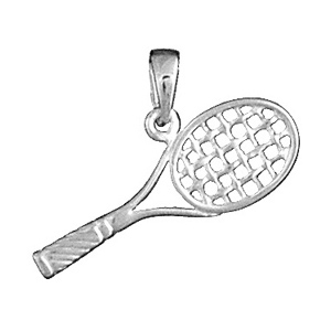 Pendentif en argent raquette de tennis - Vue 1