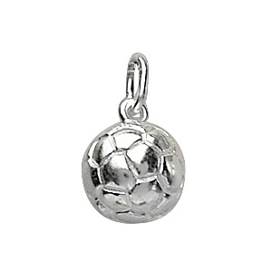 Pendentif en argent rhodi ballon de foot petit modle - Vue 1