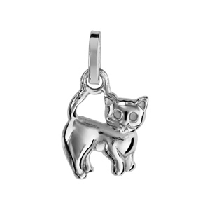 Pendentif en argent rhodi chaton - Vue 1