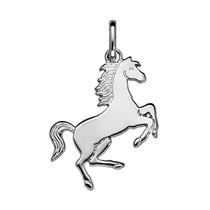 Pendentif en argent rhodi cheval cabre - Vue 1