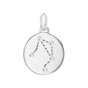 Pendentif en argent rhodié constellation Balance avec oxydes blancs - Vue 1