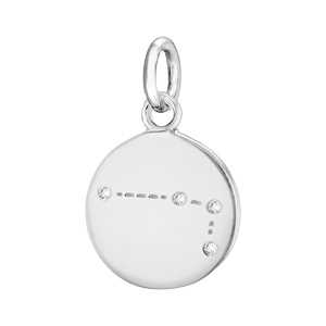 Pendentif en argent rhodié constellation Bélier avec oxydes blancs - Vue 1