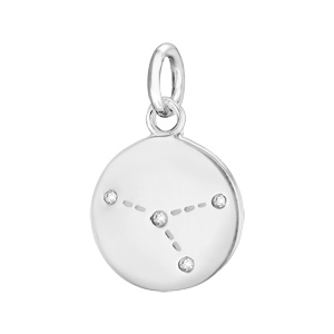 Pendentif en argent rhodié constellation Cancer avec oxydes blancs - Vue 1