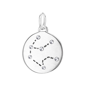 Pendentif en argent rhodié constellation Verseau avec oxydes blancs - Vue 1