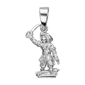 Pendentif en argent rhodi corsaire Jean-Bart - Vue 1