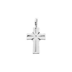 Pendentif en argent rhodié croix - Vue 1