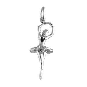 Pendentif en argent rhodié danseuse étoile - Vue 1