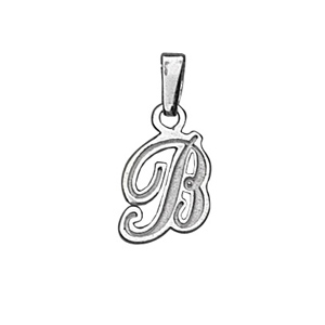 Pendentif en argent rhodi lettre B lettre anglaise - Vue 1