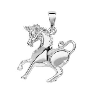 Pendentif en argent rhodié licorne - Vue 1
