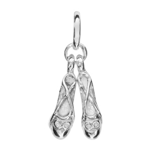 Pendentif en argent rhodié paire de chaussons de danse - Vue 1