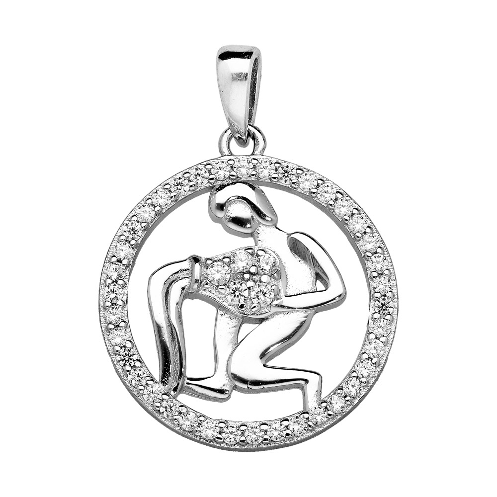Pendentif en argent rhodié médaille zodiaque Bélier