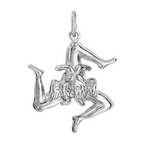 Pendentif en argent rhodi trinacria de la Sicile - Vue 1