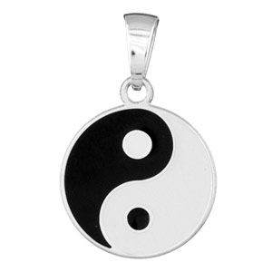Pendentif en argent rhodié Yin & Yang - Vue 1