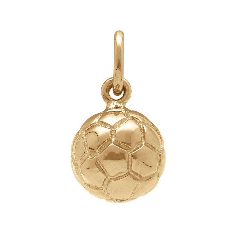 Pendentif en plaqu� or ballon de foot petit mod�le - Vue 1
