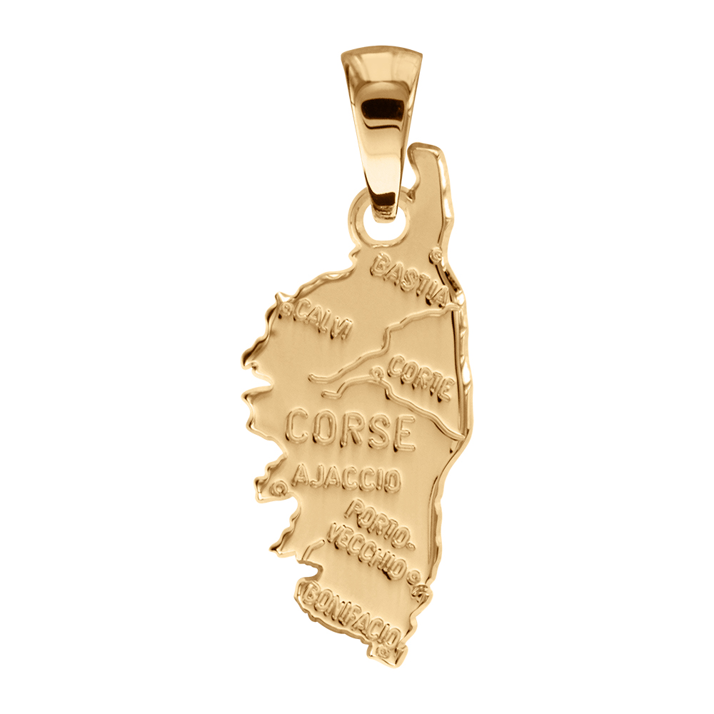 Pendentif en plaqu� or carte de Corse moyen mod�le - Vue 1