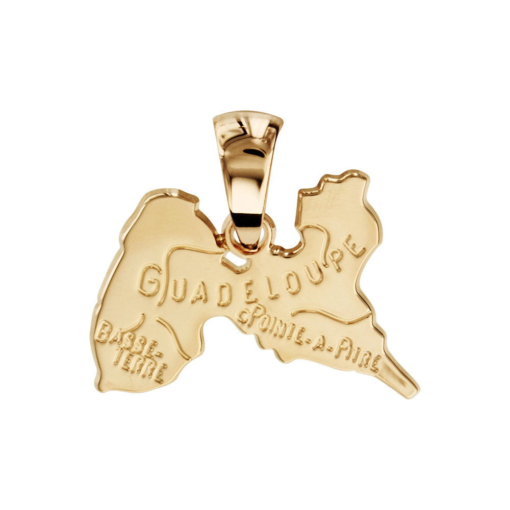 Pendentif en plaqu� or carte de Guadeloupe - Vue 1
