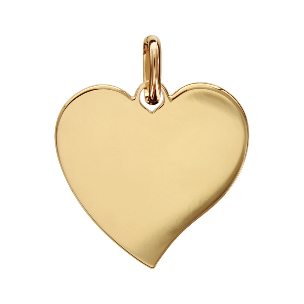 Pendentif en plaqu� or coeur � graver petit mod�le - plaque fine - Vue 1