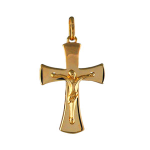 Pendentif Croix En Plaqué Or Jaune - Neuf Avec étiquettes - Bijou Religieux Unisexe