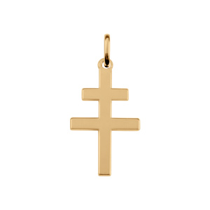 Pendentif en plaqué or croix de lorraine - Vue 1