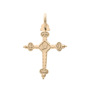 Pendentif en plaqu or croix de savoie moyen modle motif recto/verso - Vue 1